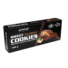 ActivLab Sweet Yummy Cookies 128g, peanut crem in dark chocolate, 8 шт