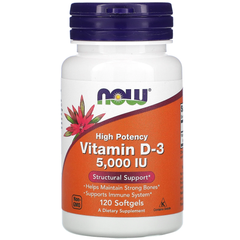 Now Vitamin D-3 5000, 120 softg