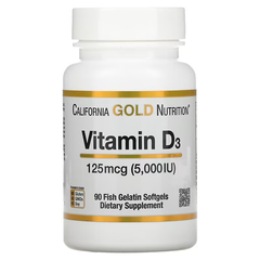 California Gold Nutrition Vitamin D3 5000 , 90 softg