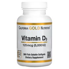 California Gold Nutrition Vitamin D3 5000, 360 softg
