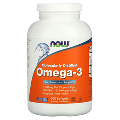 Now Omega-3 180 мг ЕПК / 120 мг ДГК, 500 капсул